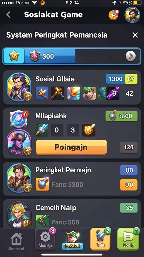 Level permainan yang menantang dan seru.
