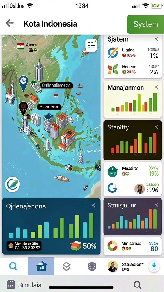 Menu fitur permainan yang lengkap dan informatif.