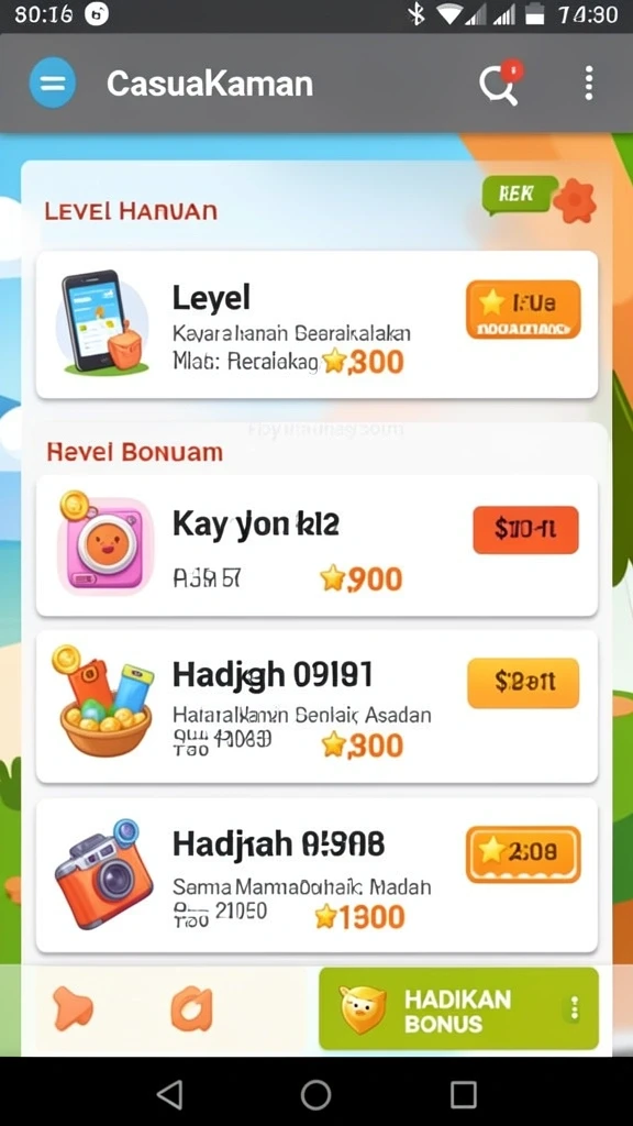 Misi harian yang bermanfaat untuk meningkatkan level.