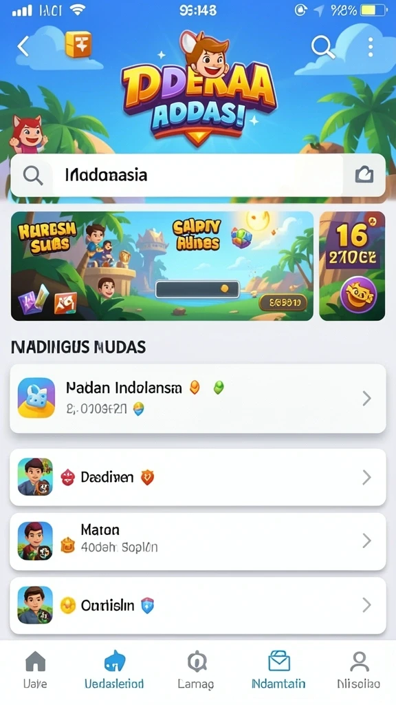 Tampilan antarmuka permainan yang menarik dan mudah dinavigasi.